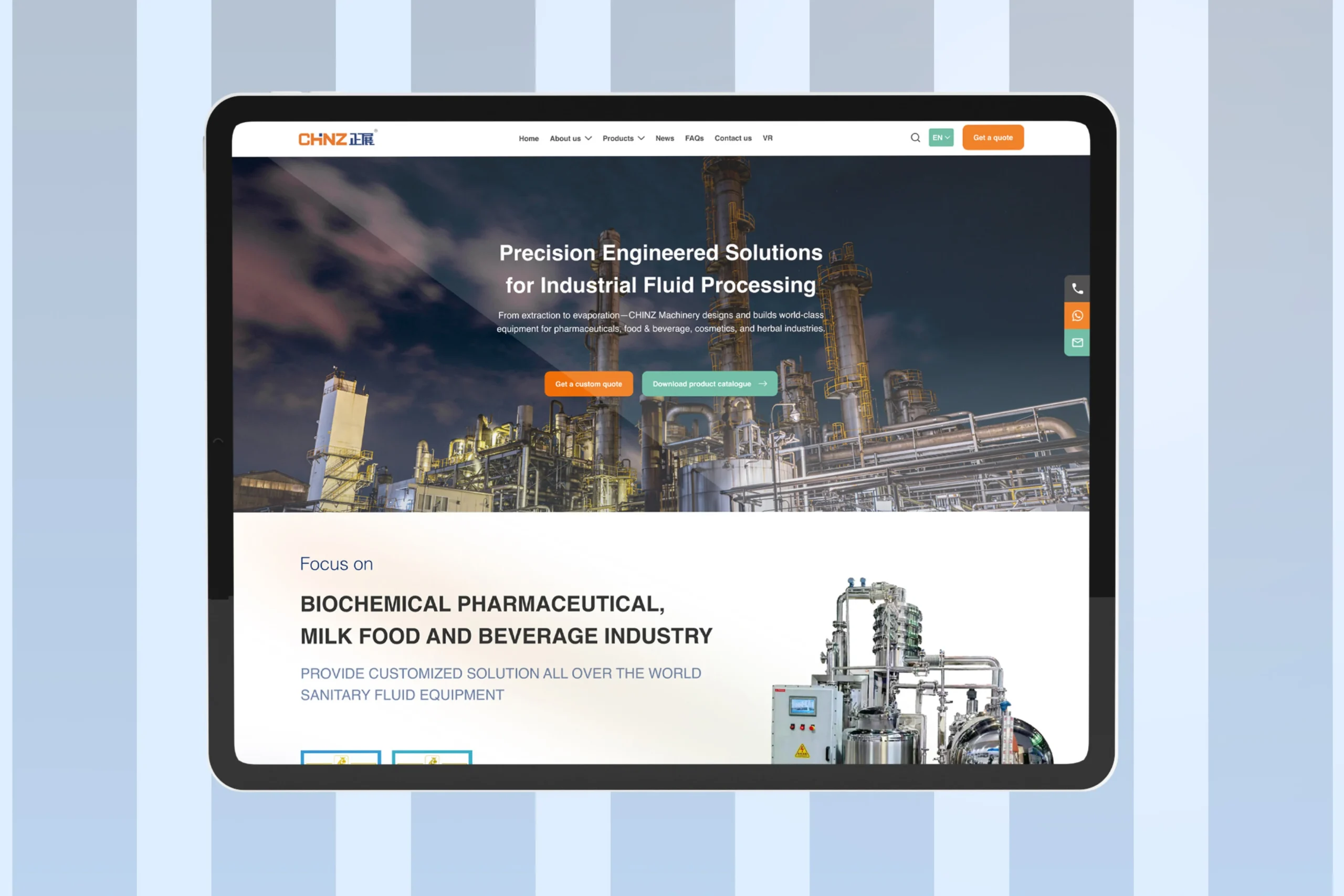 b2b industrial website redesign services