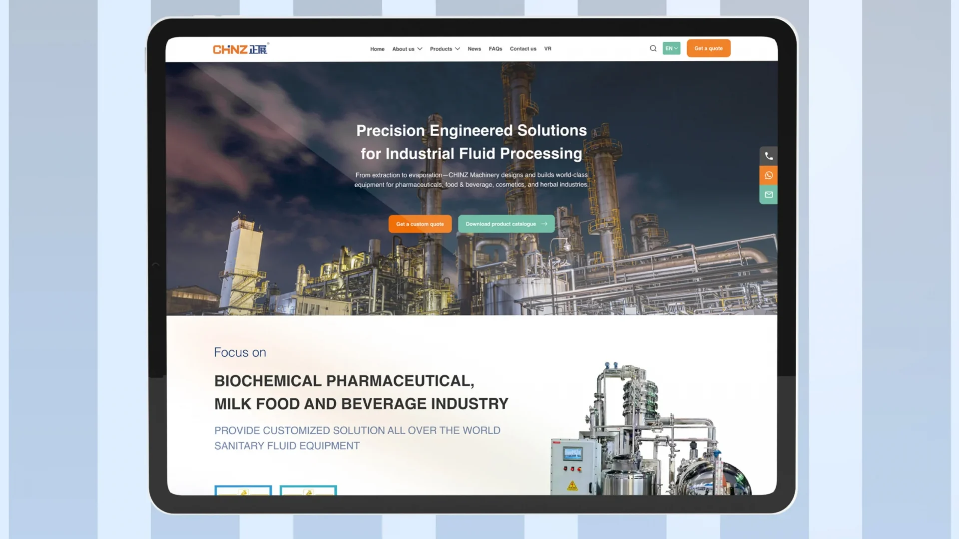 b2b industrial website redesign services